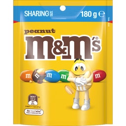 M&M'S Peanut Milk Chocolate Snack & Share Bag 180g image