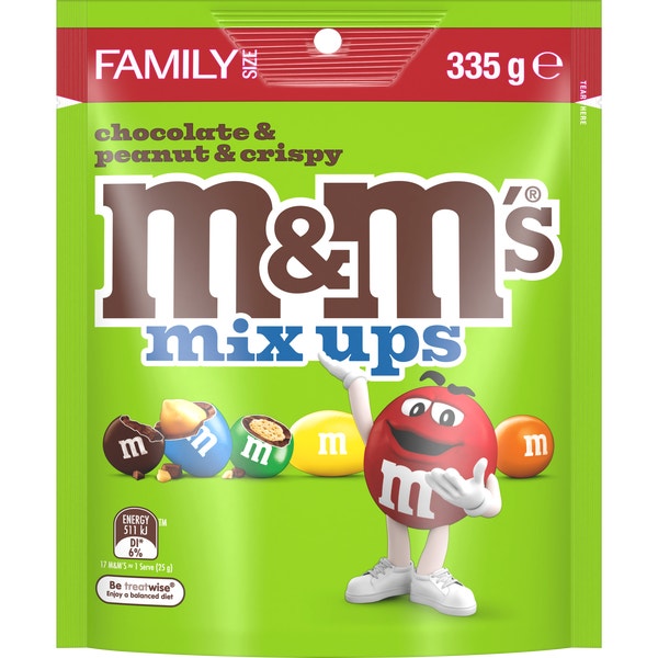 M&M'S Mix Ups Chocolate Snack & Share Bag 335g
