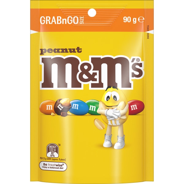 M&M'S Peanut Milk Chocolate GRABnGO Bag 90g