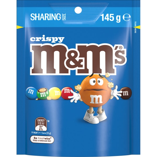 M&M'S Crispy Chocolate Snack & Share Bag 145g