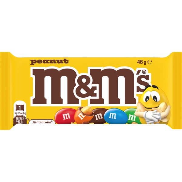 M&M'S Peanut Milk Chocolate Snack Bag 46g