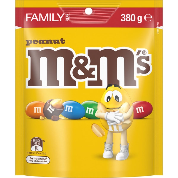 M&M'S Peanut Chocolate Snack & Share Bag 380g